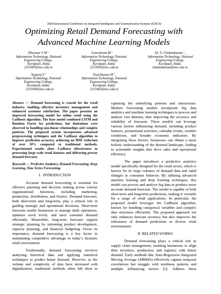 Retail Demand Forecasting with CatBoost | PDF | Forecasting | Machine ...