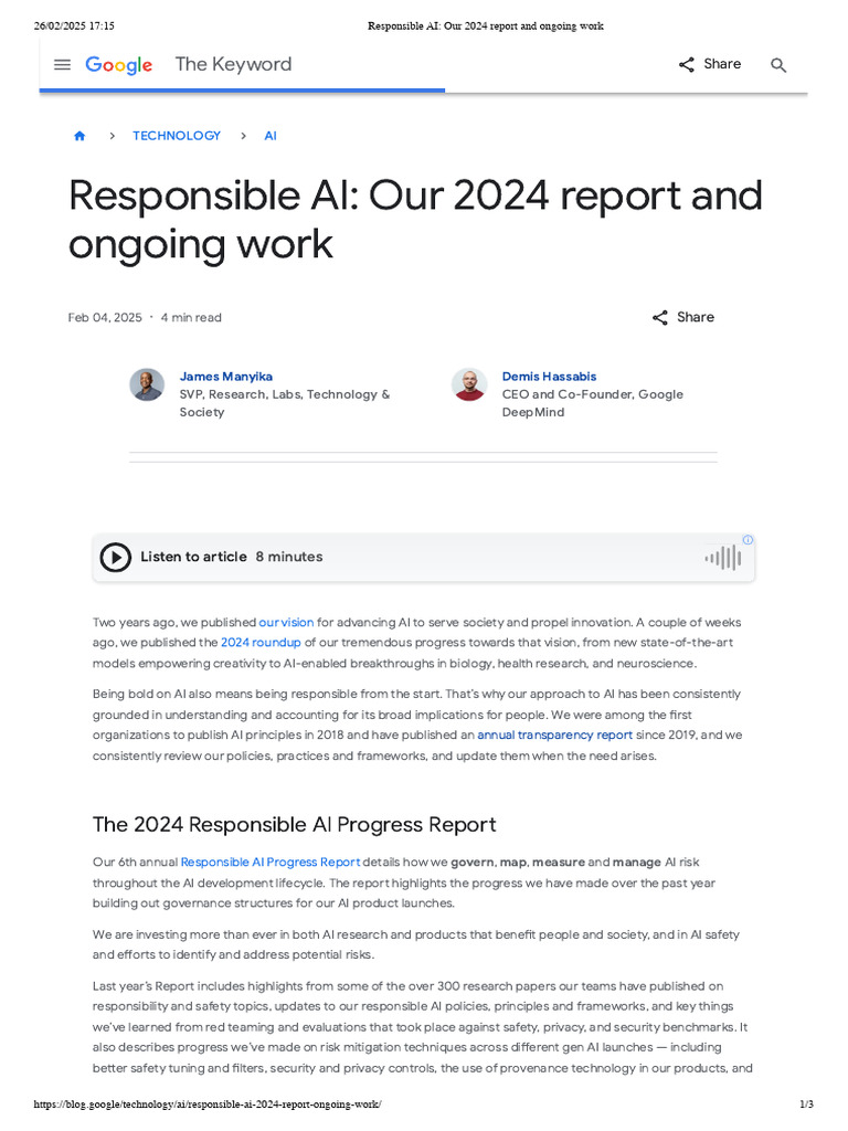 Responsible AI - Our 2024 Report and Ongoing Work | PDF | Artificial ...