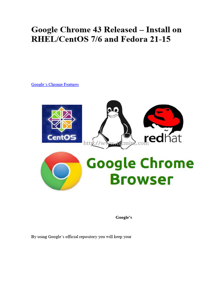 Install Chrome 43 on RHEL/CentOS/Fedora | PDF | Software | System Software