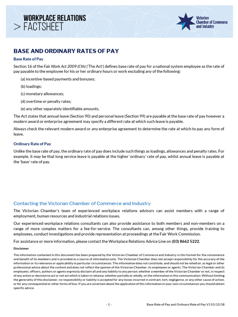 Base vs Ordinary Rate of Pay Explained | PDF | Legal Liability | Employment