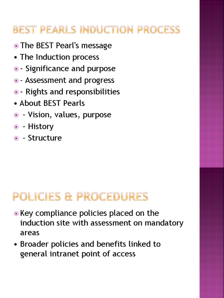 BEST Pearl Induction Process Overview | PDF