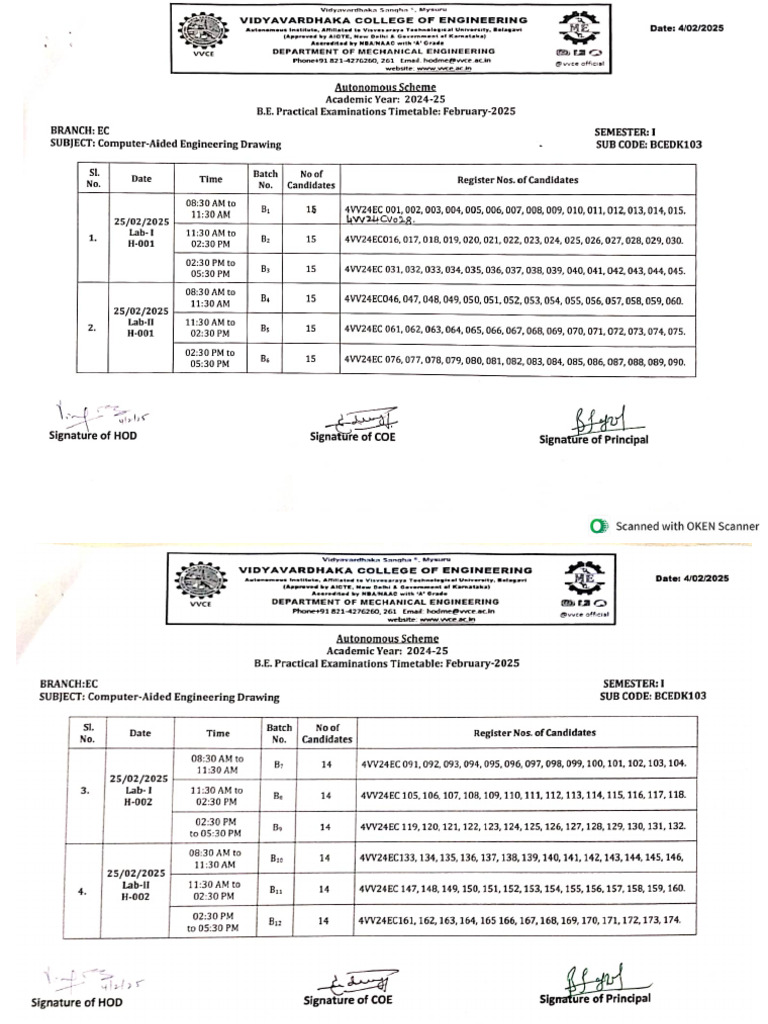 BE Practical Examination Feb 2025 | PDF