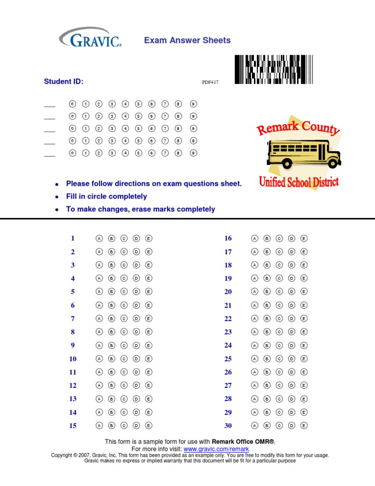Answer Sheet | PDF