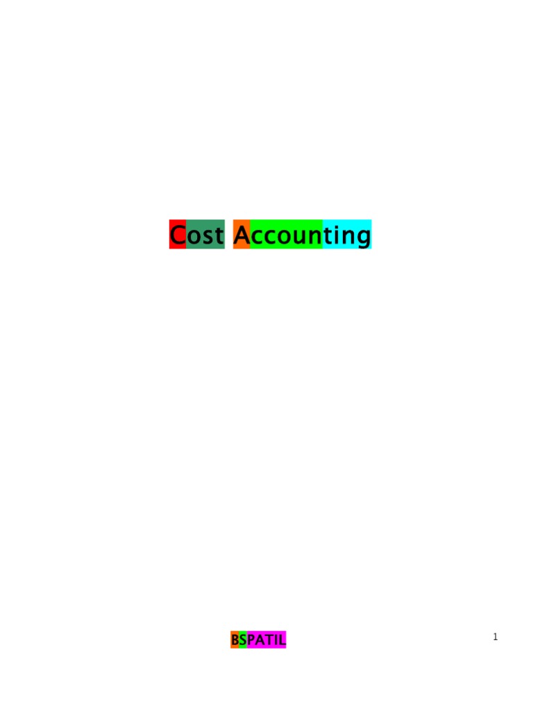 Cost Accounting Book of 3rd Sem Mba at Bec Doms PDF Cost Accounting