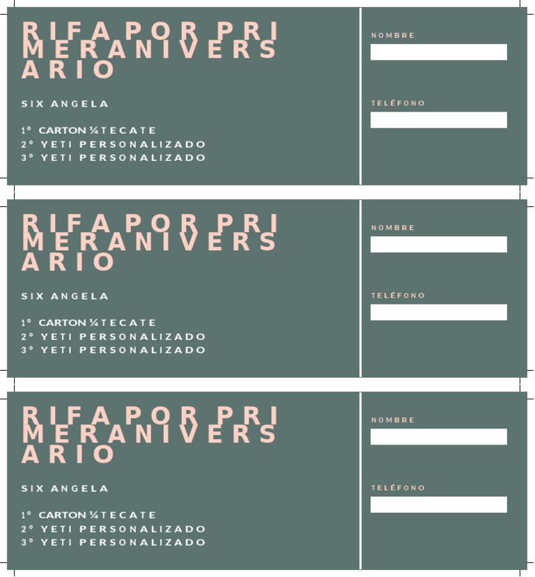 Rosa y Verde Ticket para Rifas | PDF