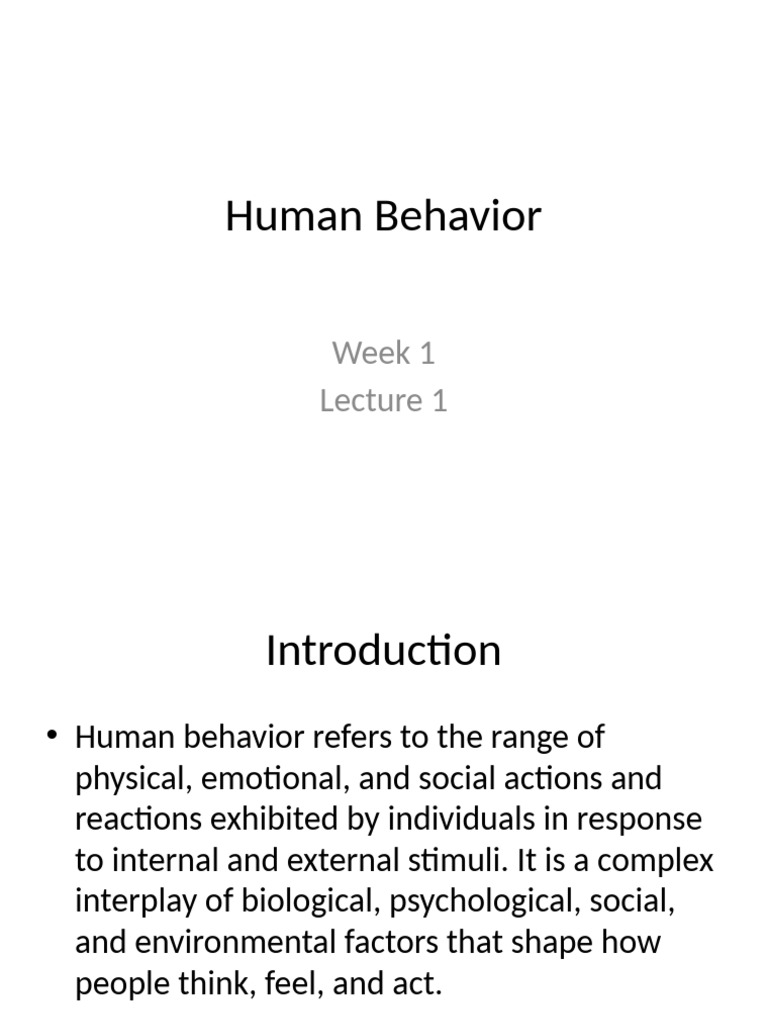 Understanding Human Behavior Factors | PDF | Psychology | Human Behavior