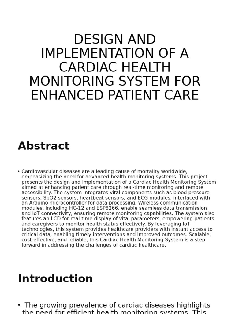 Design and Implementation of A Cardiac Health Monitoring | PDF ...