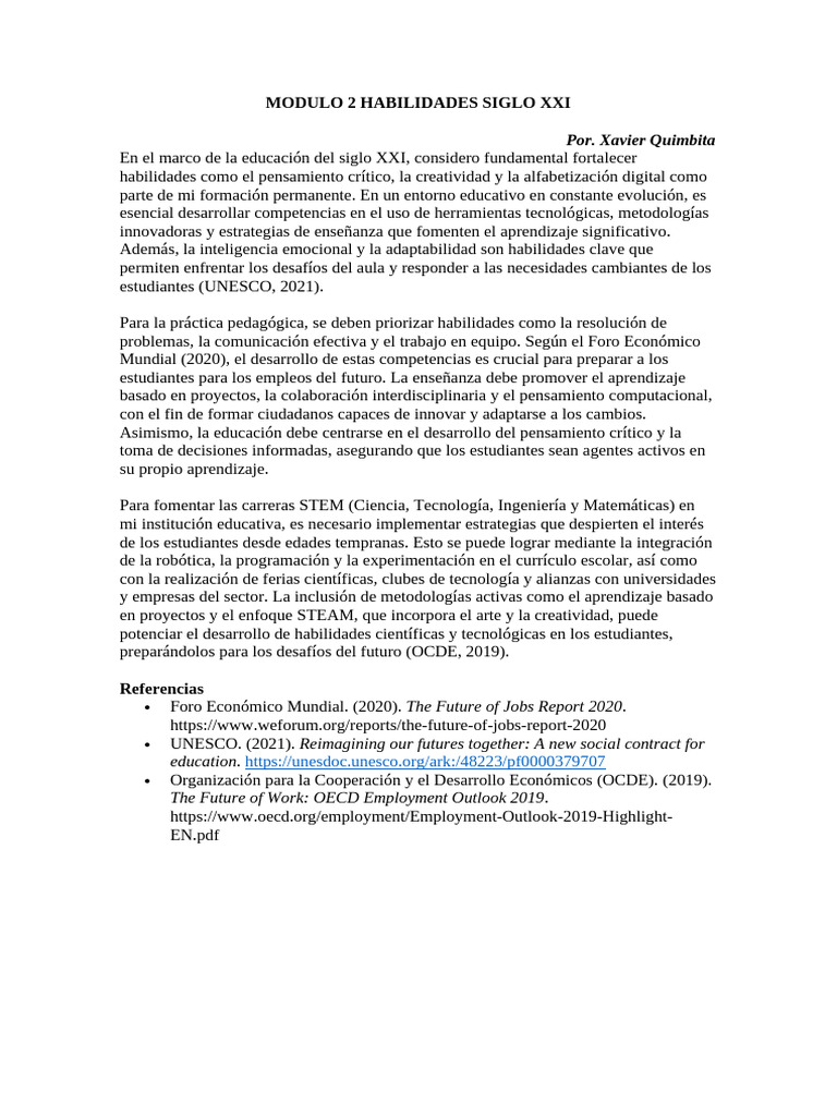 Habilidades Clave para el Siglo XXI | PDF | Aprendizaje | Cognición
