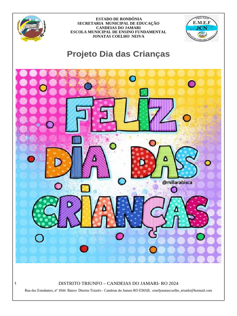 Projeto Educativo para o Dia das Crianças | PDF | Pedagogia | Aprendizado