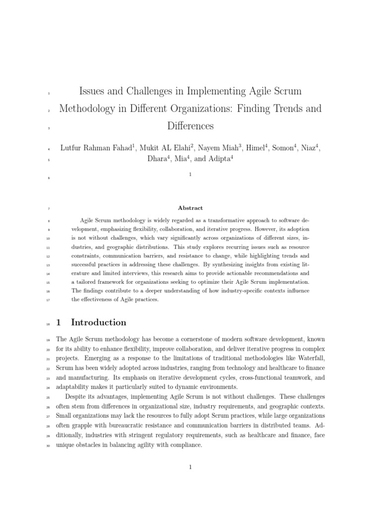 Agile Scrum Implementation Challenges | PDF | Agile Software ...