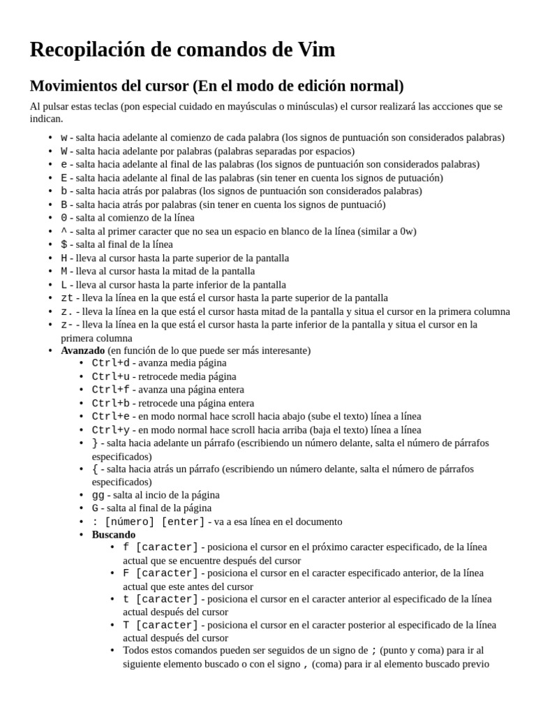 Comandos Esenciales de Vim | PDF | Ventana (informática)