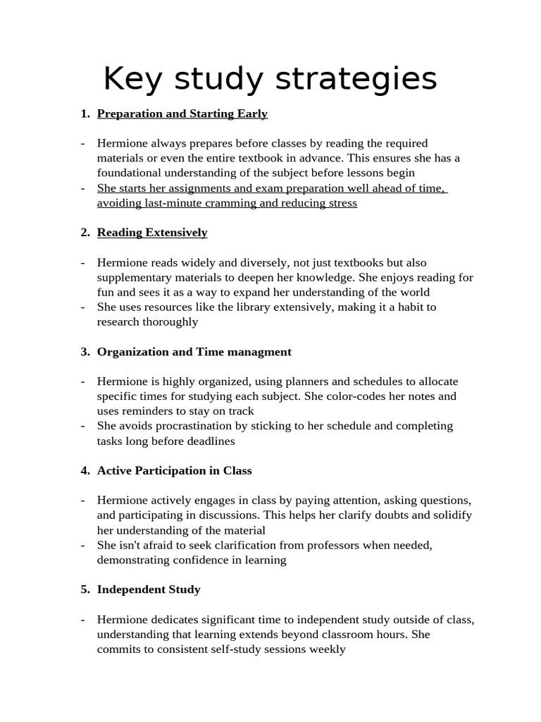 Key Study Strategies | PDF | Procrastination | Professional Skills