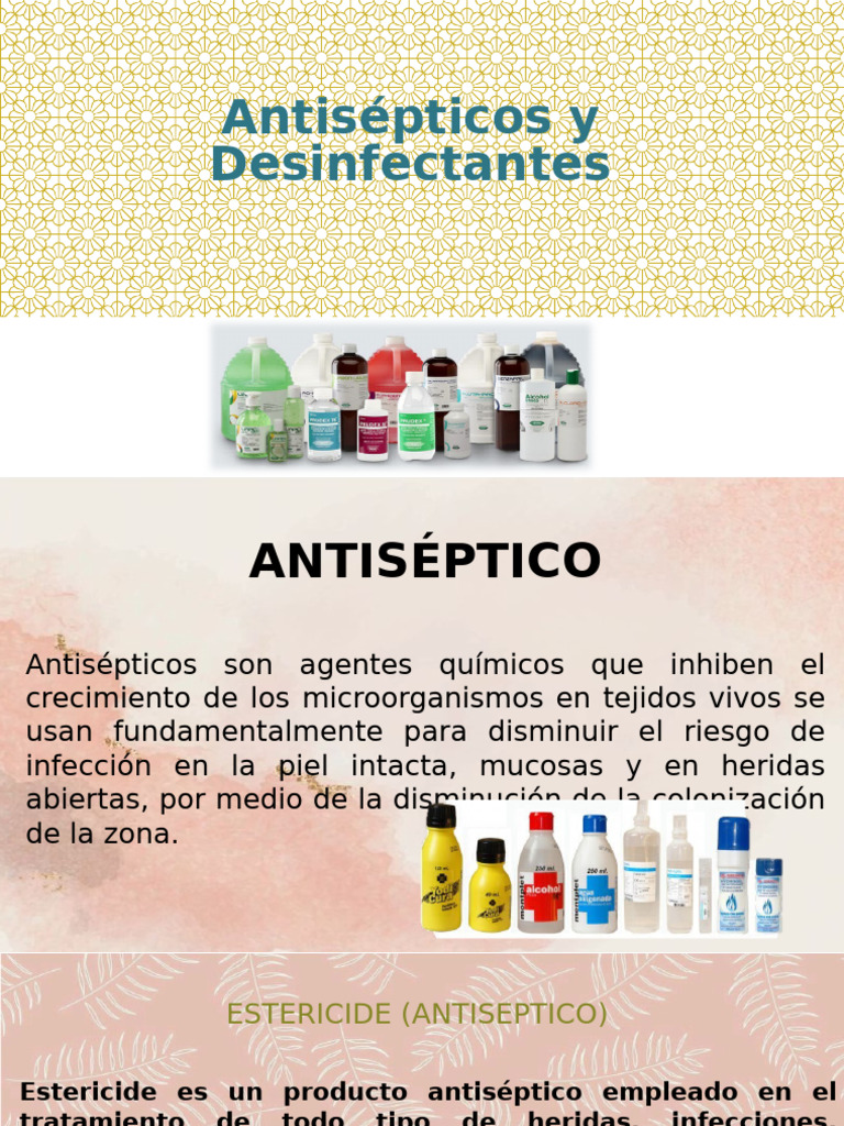 Antisépticos y Desinfectantes: Usos y Aplicaciones | PDF | Herida