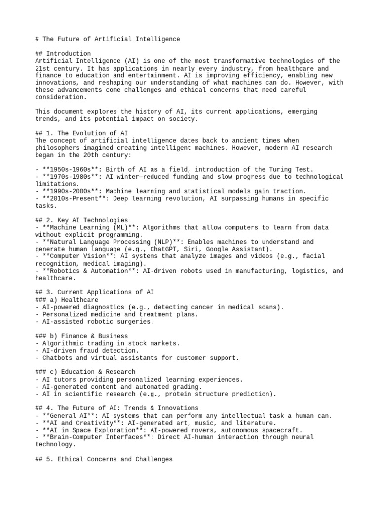 The Future of Artificial Intelligence Expanded | PDF | Artificial ...