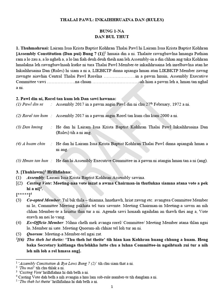 Thalai Pawl Inkaihhruaina Dan | PDF | Parliamentary Procedure ...