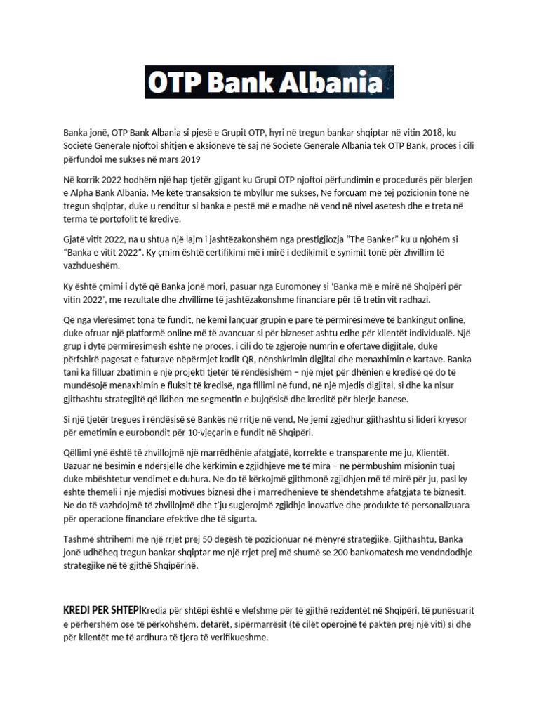 Banka Jonë | PDF