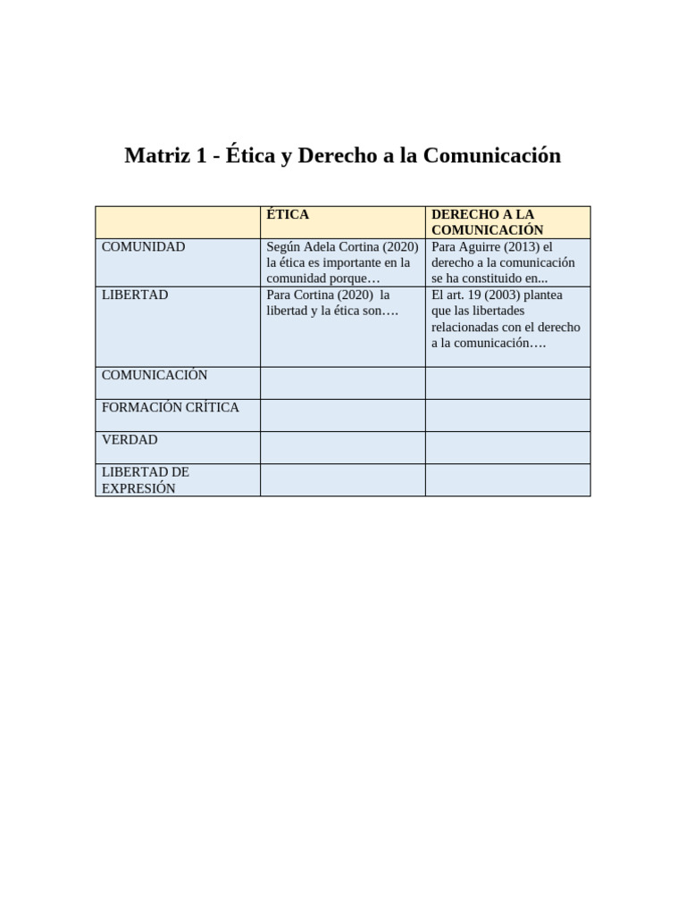 Modelo de MATRIZ 1 | PDF