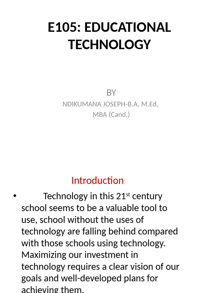 The Role of Technology in Education | PDF | Educational Technology ...