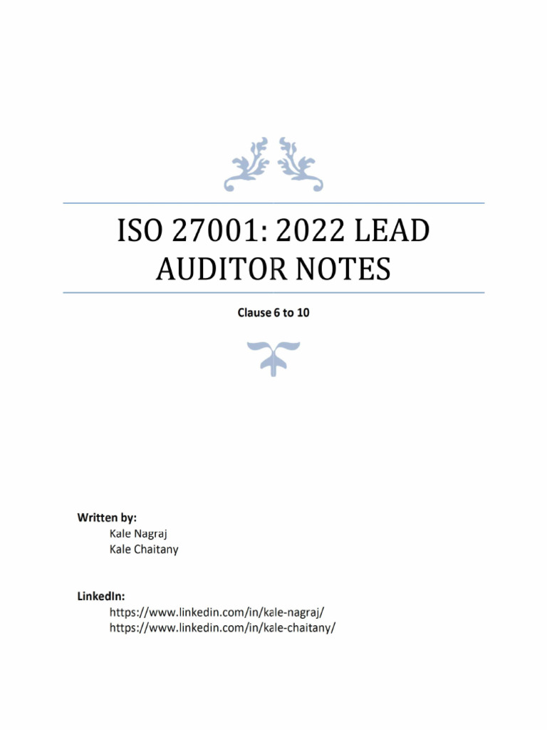 ISO 27001 - 2022 Notes Clause 6 To 10 | PDF