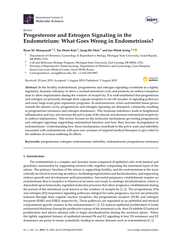 Endometriosis: Progesterone and Estrogen Dysregulation | PDF ...