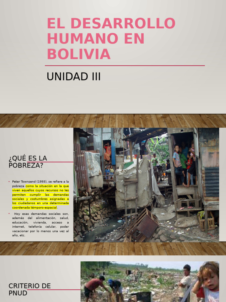 Pobreza y Desarrollo Humano en Bolivia | PDF | Pobreza | Pobreza e ...