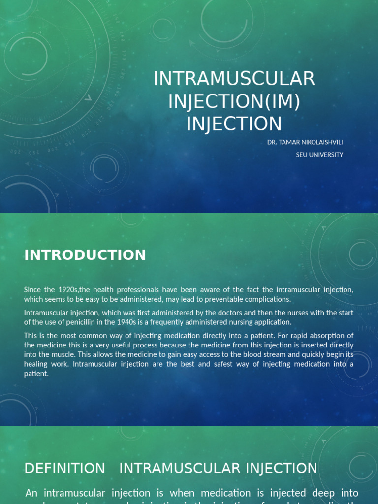 XIII. Intramuscular Injection - IM | PDF | Injection (Medicine ...