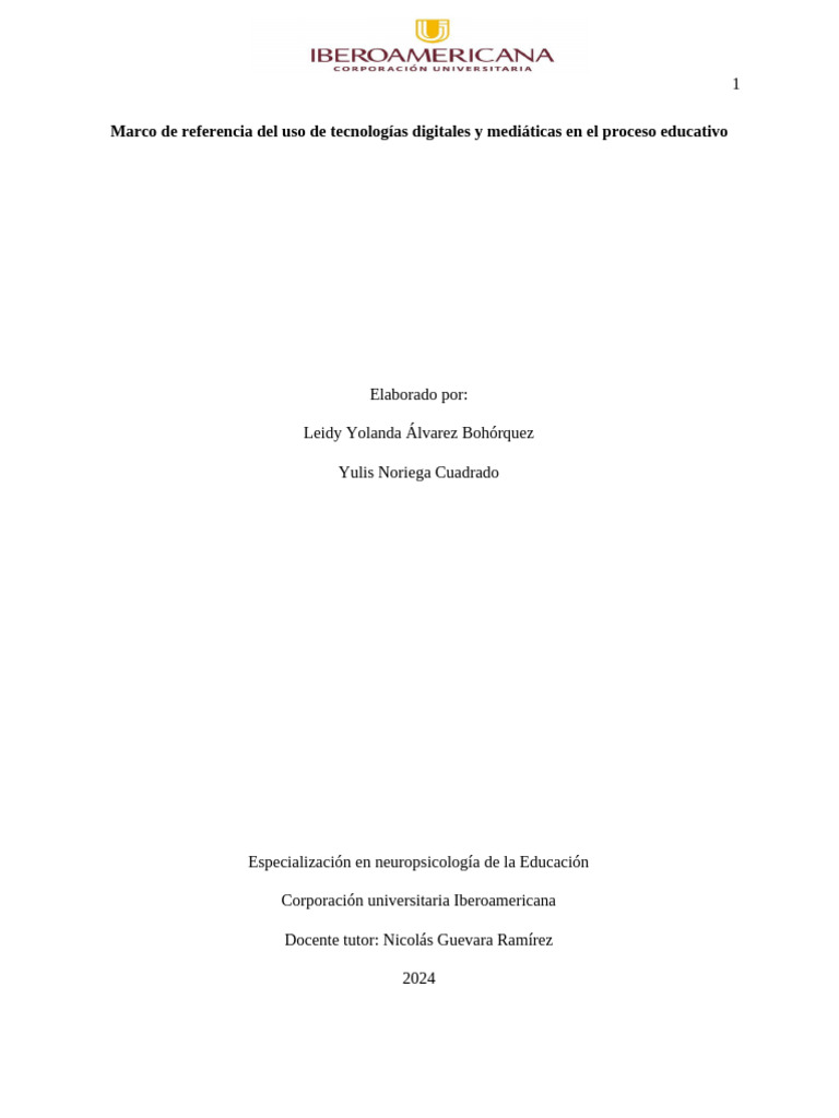 Marco de Referencia - Yulis - Noriega - Cuadrado | PDF | Aprendizaje ...