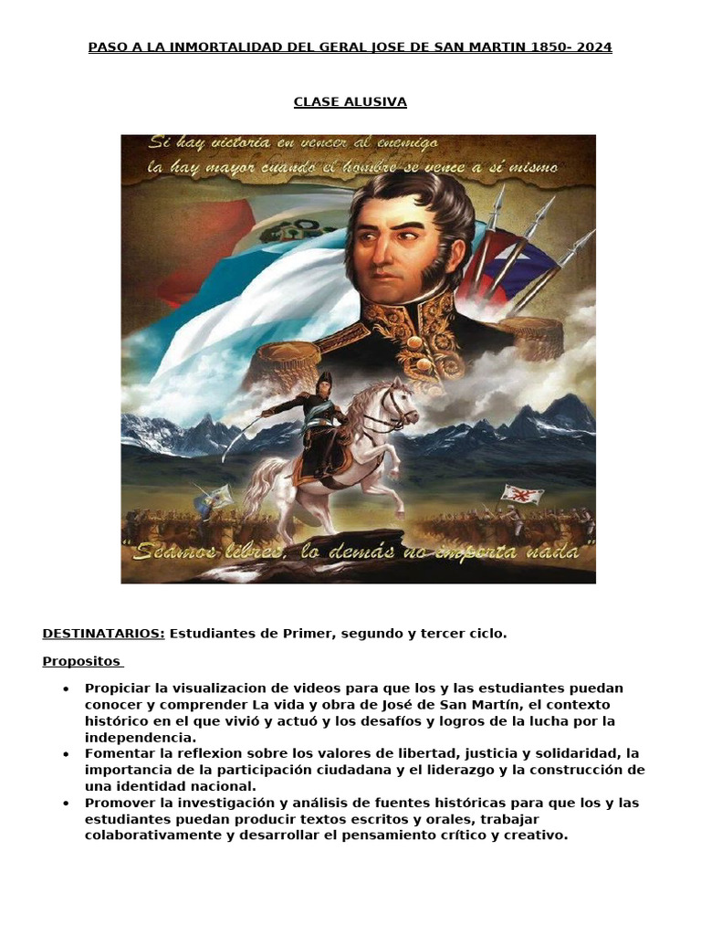 Paso A La Inmortalidad Del Geral Jose de San Martin 1850 | PDF
