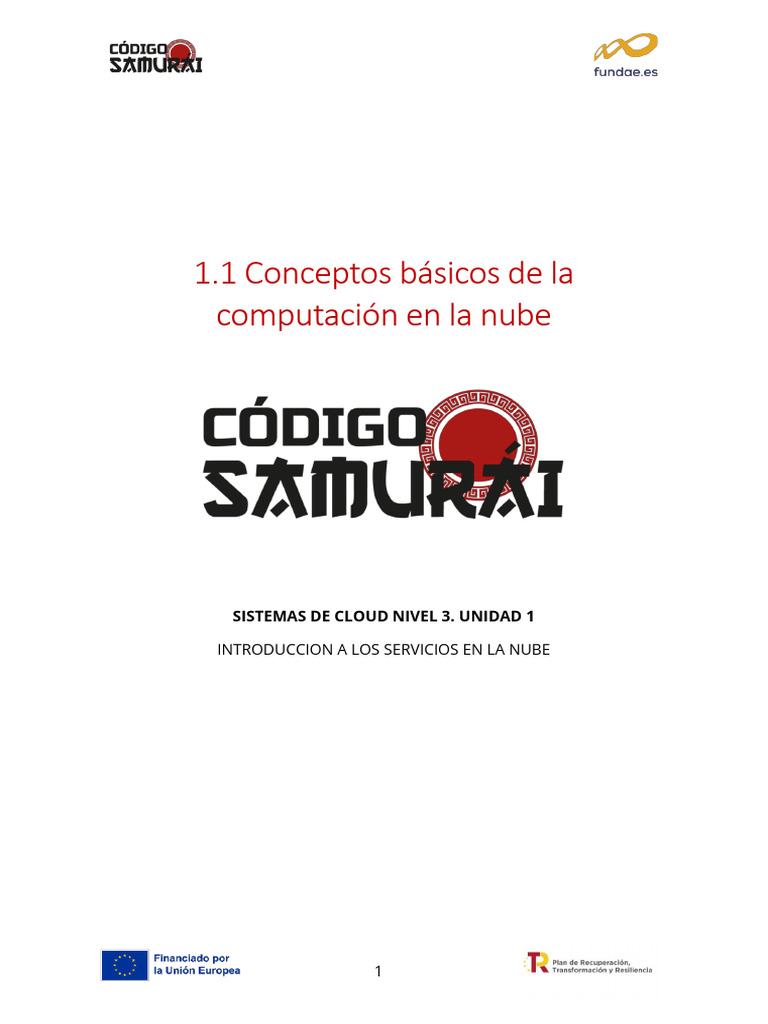 CLOUD3 U1 1 Conceptos Basicos FUNDAE | PDF | Computación en la nube ...