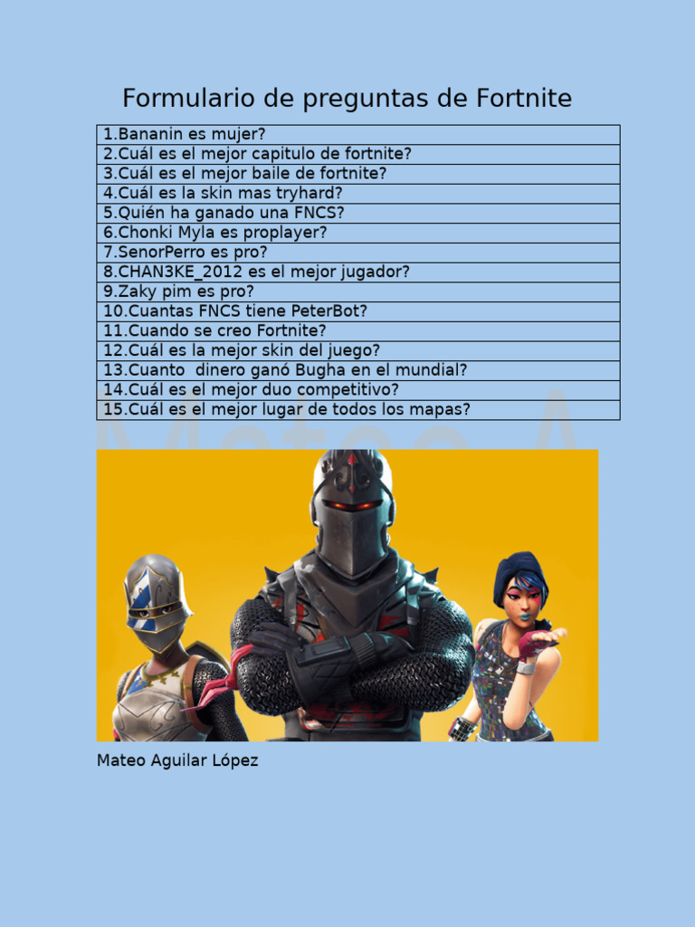 Preguntas Frecuentes sobre Fortnite | PDF