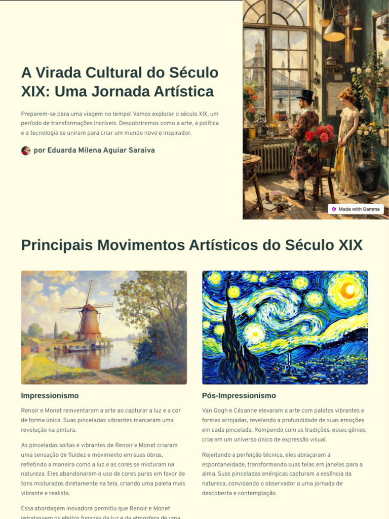 Arte e Transformações do Século XIX | PDF | Impressionismo | Realismo ...