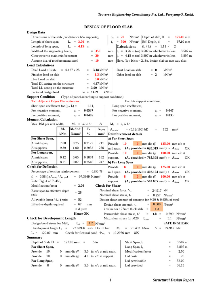 01 - Slab | PDF | Building Materials | Mechanics