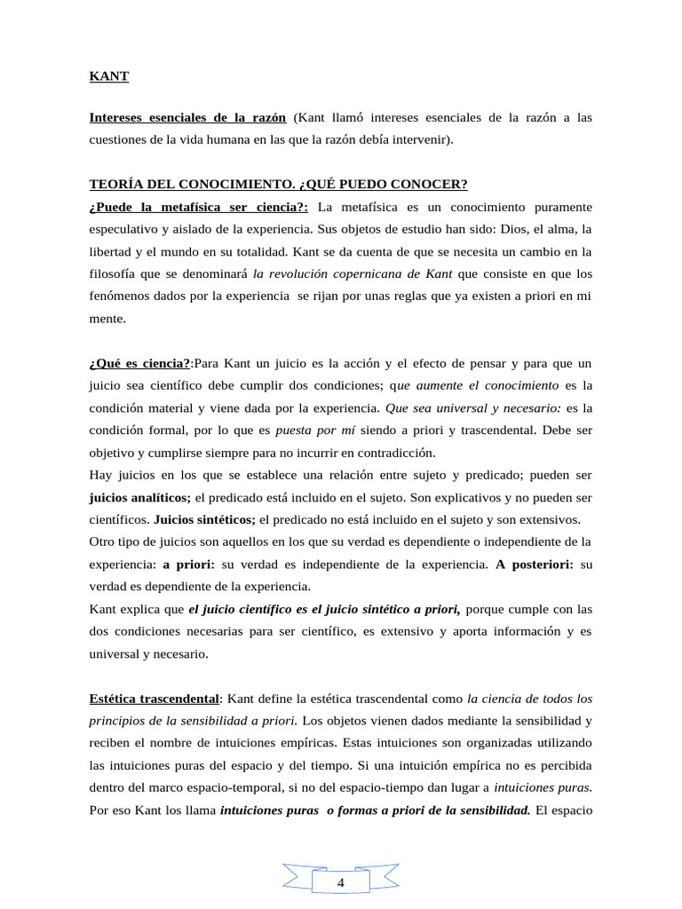 Kant | PDF | Immanuel Kant | A priori y a posteriori