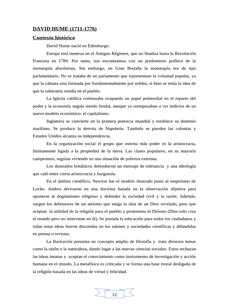 Crítica de la causalidad en Hume | PDF | David Hume | Causalidad