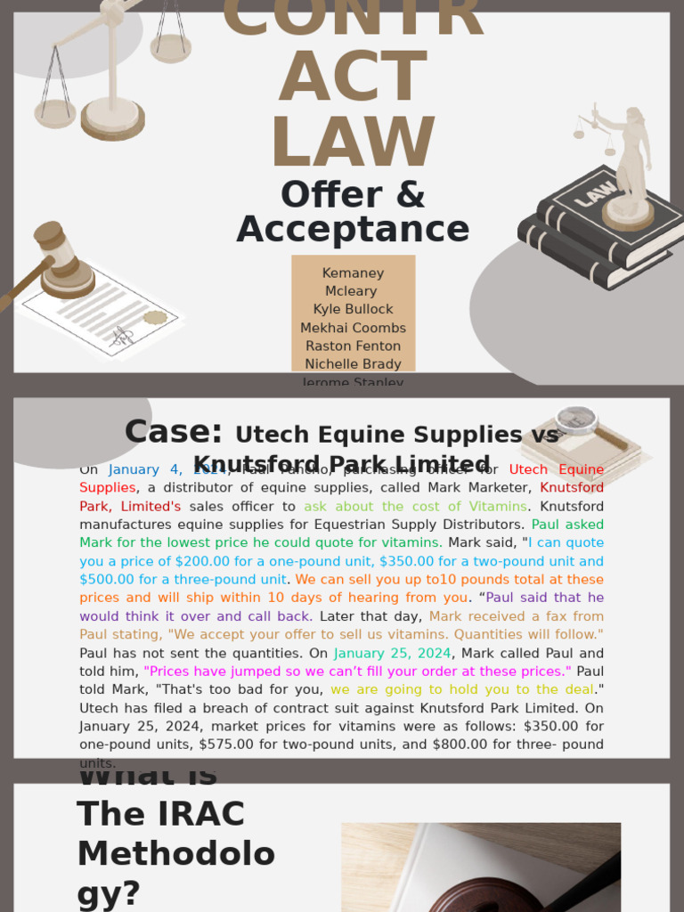 Contract Law Offer Acceptance Final Pdf Offer And Acceptance