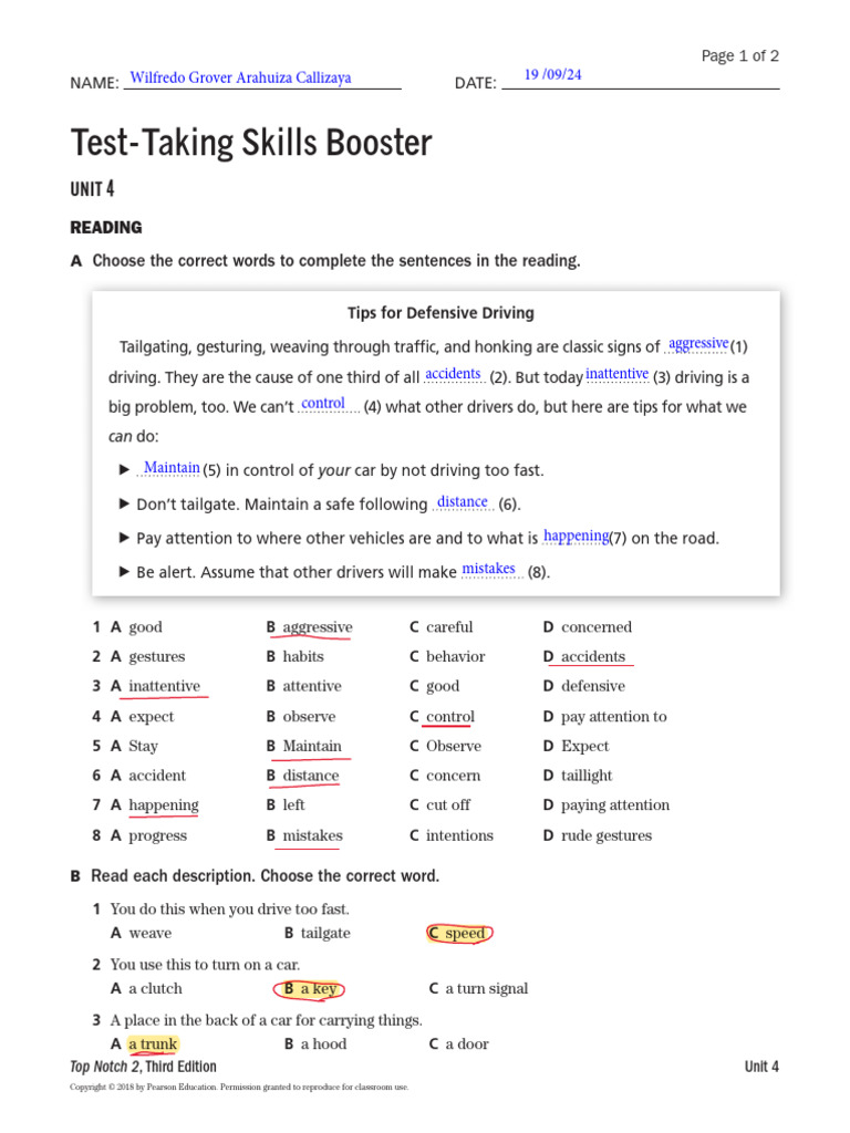 skill booster homework print | PDF | Motor Vehicle | Transport
