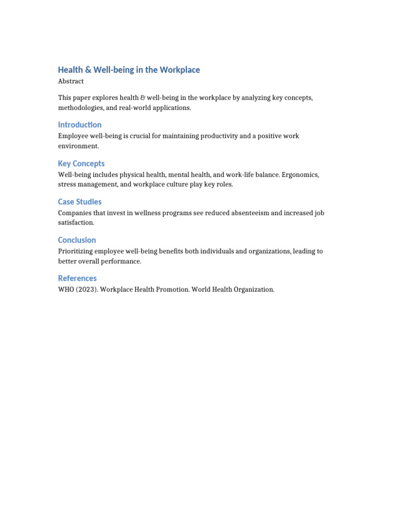 Health Wellbeing Pdf