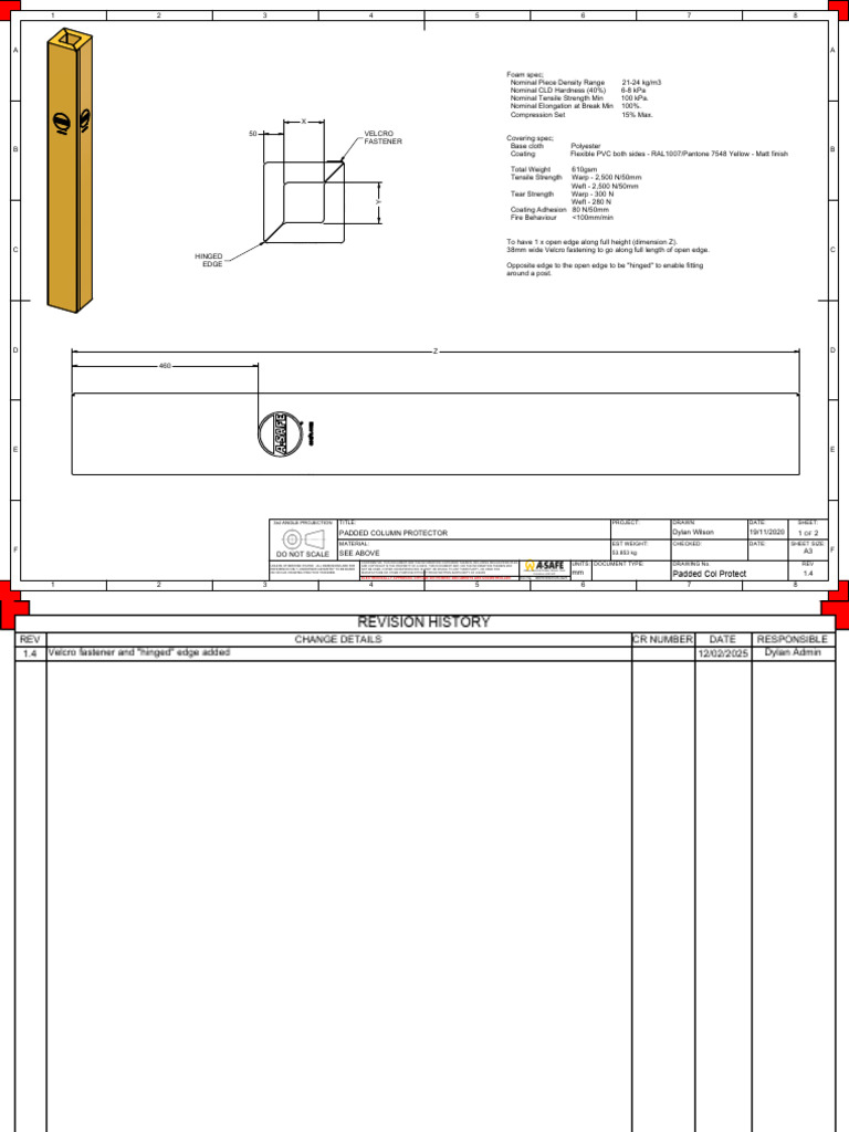Padded Col Protect Drawing Rev1-4 | PDF | Building Engineering | Materials