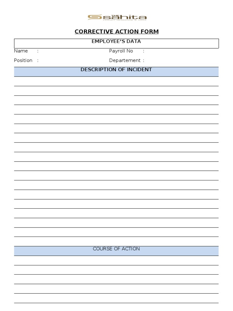 Corrective Action Form Template | PDF | Career & Growth | Business