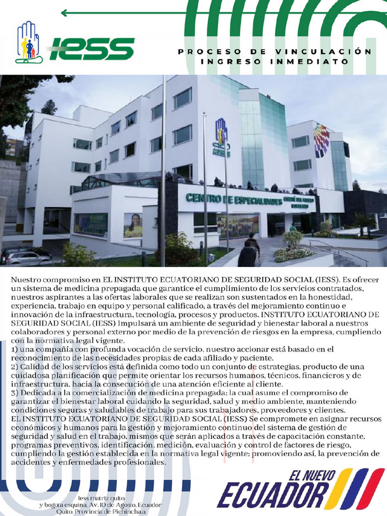 Instituto Ecuatoriano de Seguridad Social Grupo Iess PDF | PDF