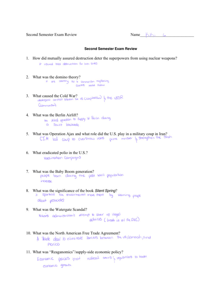 Second+Semester+Exam+Review+%28Part+2%29 (2) | PDF