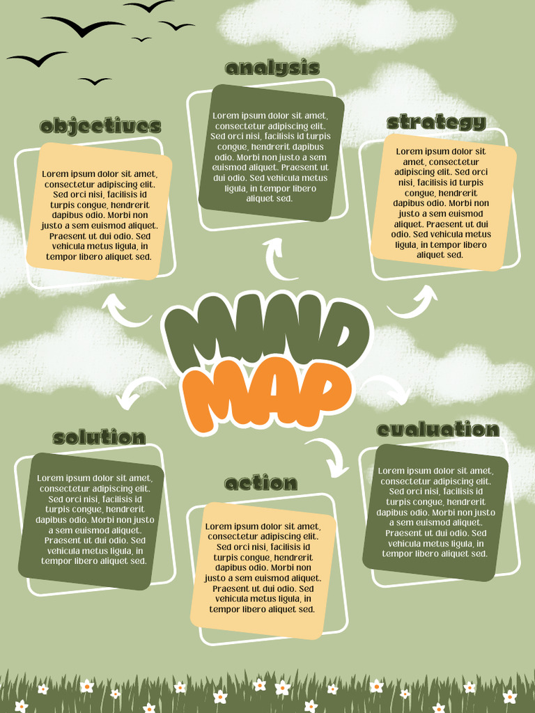 Green Orange Illustrative Fun Mind Map Document A4 | PDF