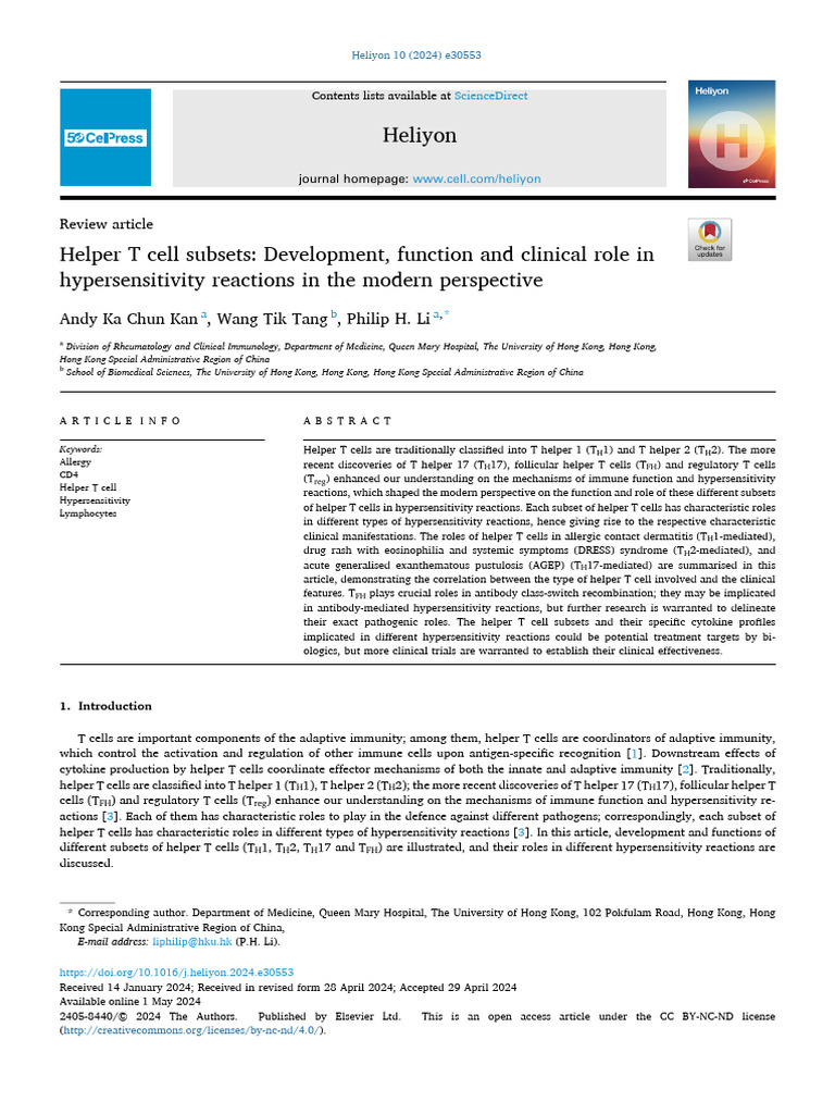 PIIS2405844024065848 | PDF | T Helper Cell | T Cell