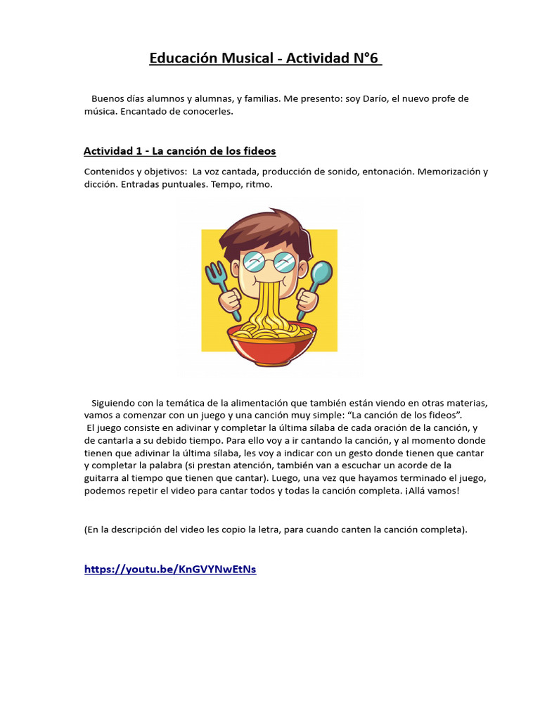Actividades Musicales para Niños | PDF | Instrumentos de cuerda | Canciones