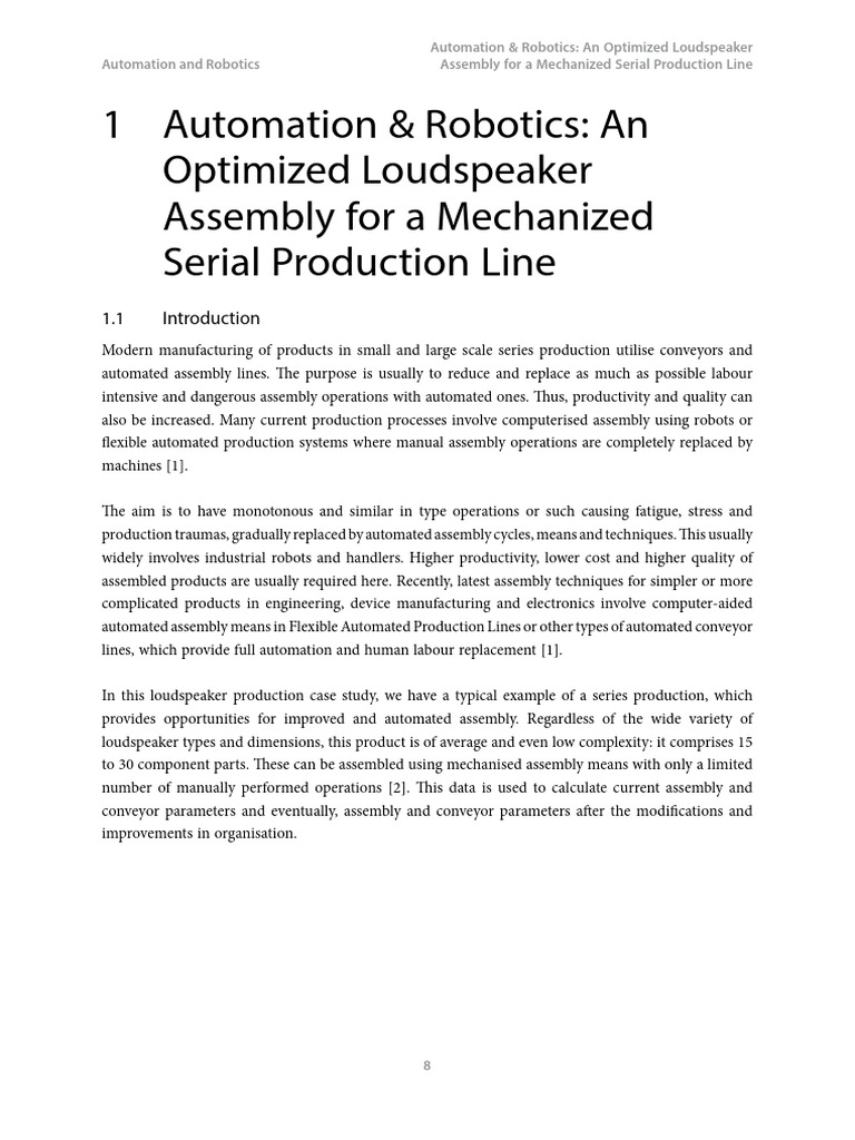 Optimized Loudspeaker Assembly Automation | PDF | Automation | Loudspeaker
