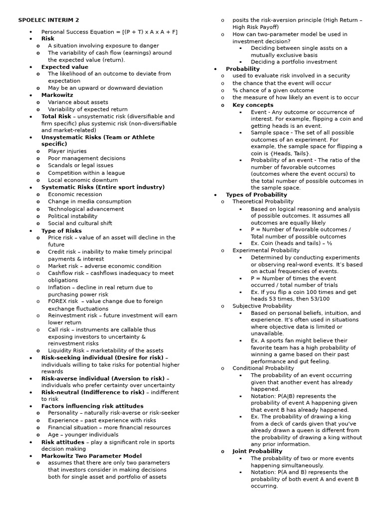 Spoelec pdf financial risk diversification finance 