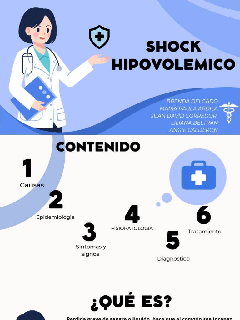Causas y Tratamiento del Shock Hipovolémico | PDF | Especialidades ...