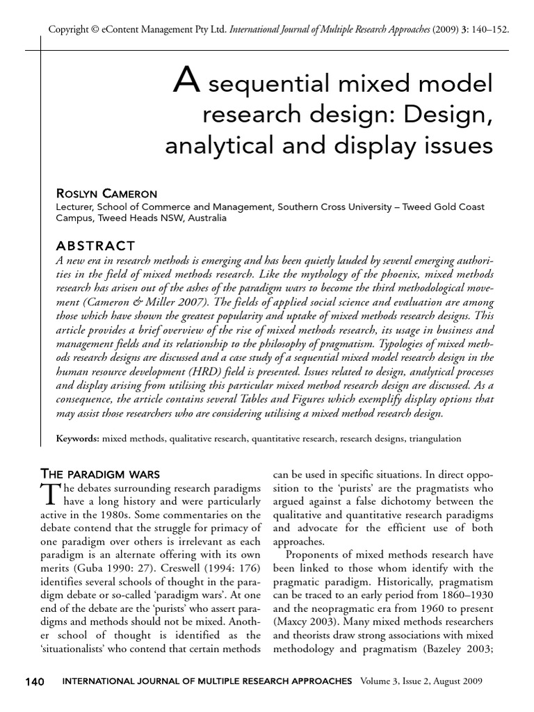 Mixed Methods Research Paradigms | PDF | Methodology | Qualitative Research