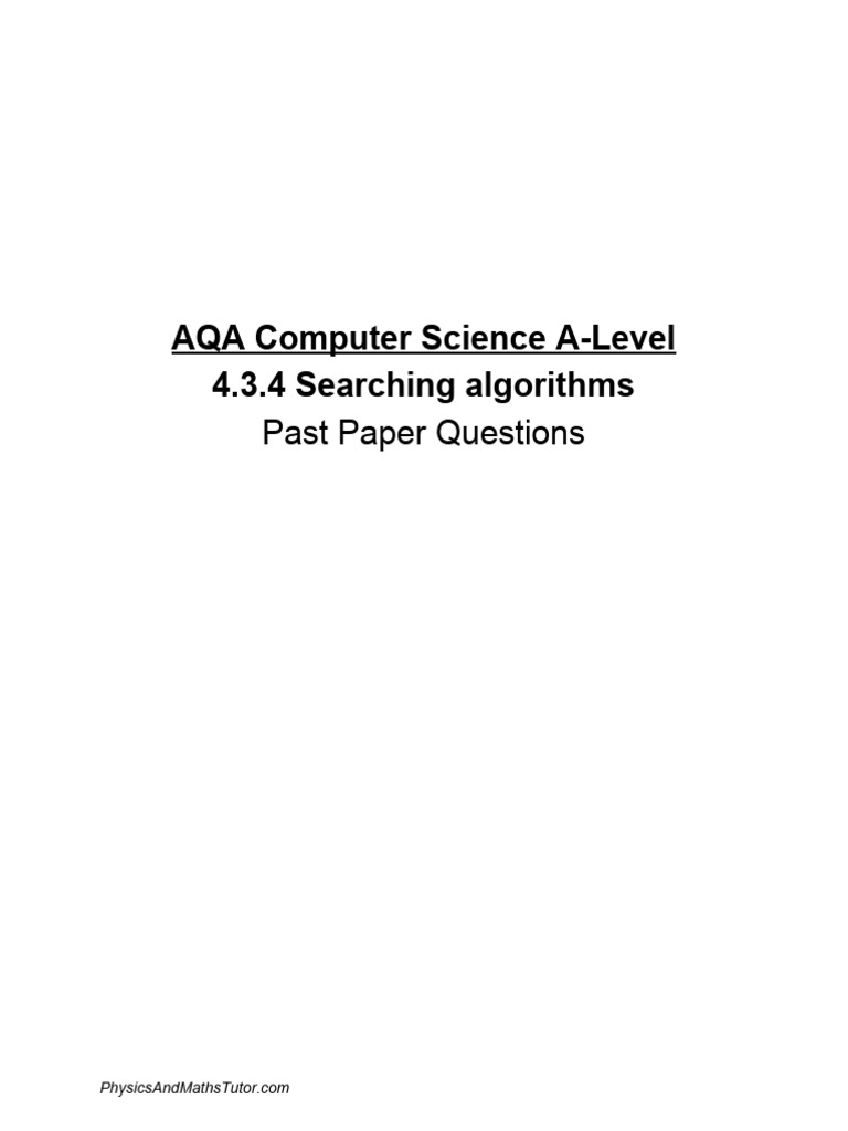 3.4. Searching Algorithms QP | PDF