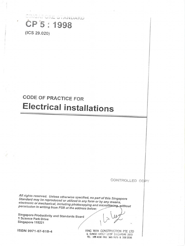 CP 5 Electrical Installation | PDF